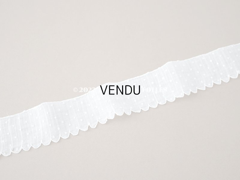 画像4: アンティーク  スカラップレース ドット手刺繍 オフホワイト 0.6m