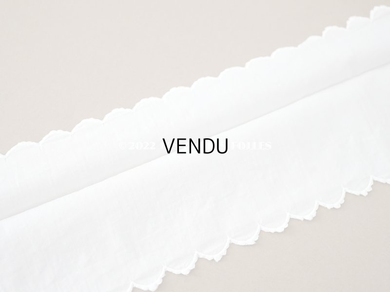 画像5: アンティーク スカラップ 2段　レース 手刺繍 ホワイト　1m