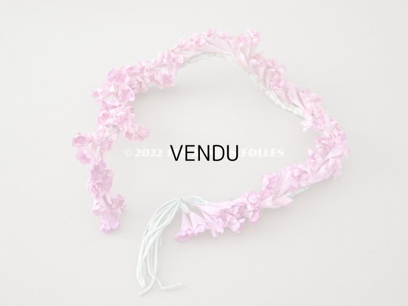 画像4: アンティーク ピンクの布花のガーランド ティアラ 花冠 70cm