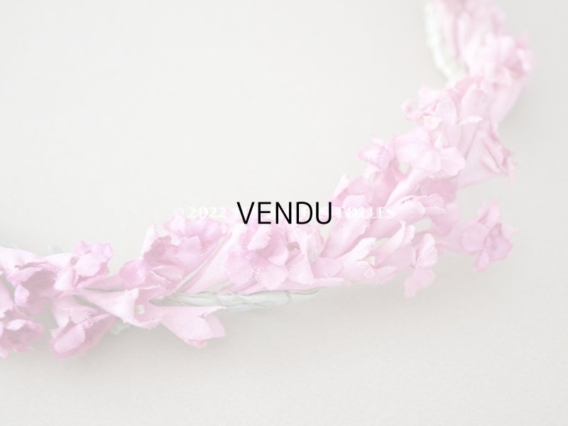 画像7: アンティーク ピンクの布花のガーランド ティアラ 花冠 70cm