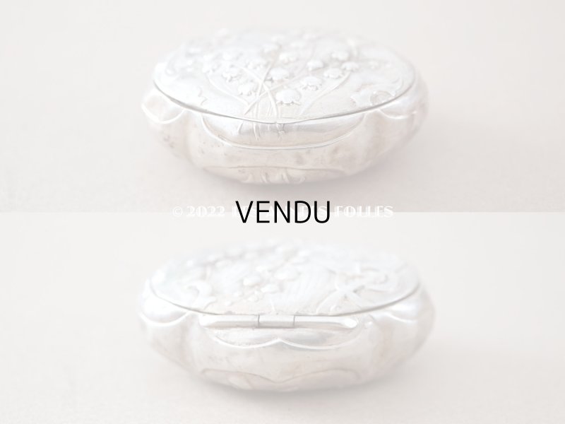 画像5: アンティーク シルバー製 鈴蘭のパウダーケース  