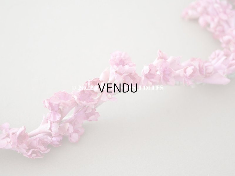 画像9: アンティーク ピンクの布花のガーランド ティアラ 花冠 70cm