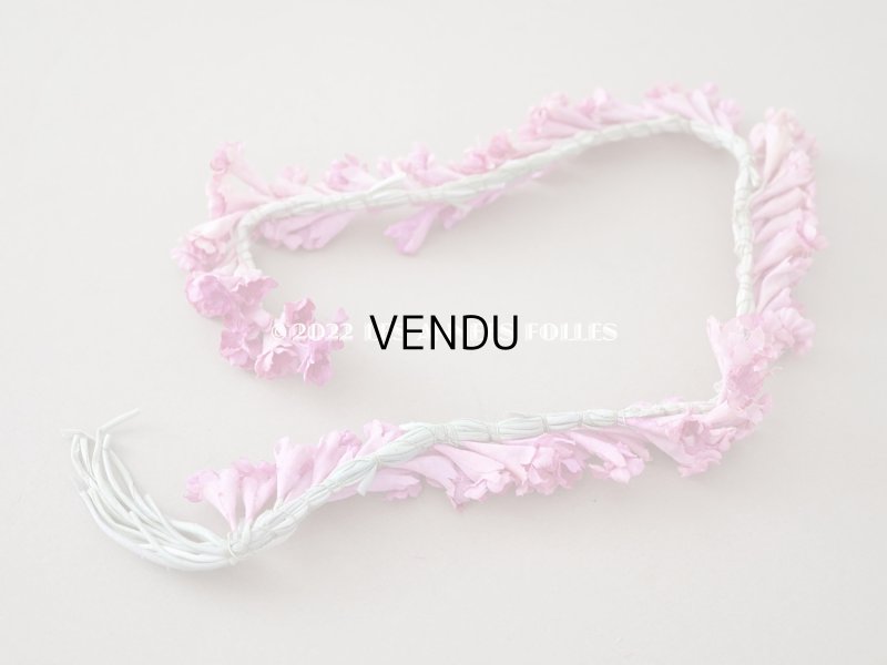 画像12: アンティーク ピンクの布花のガーランド ティアラ 花冠 70cm