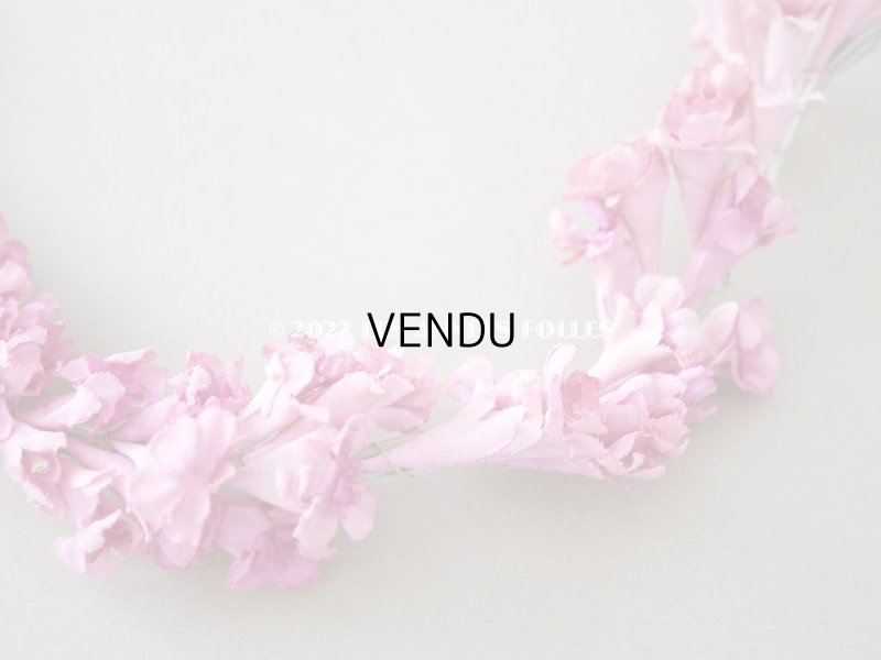 画像8: アンティーク ピンクの布花のガーランド ティアラ 花冠 70cm