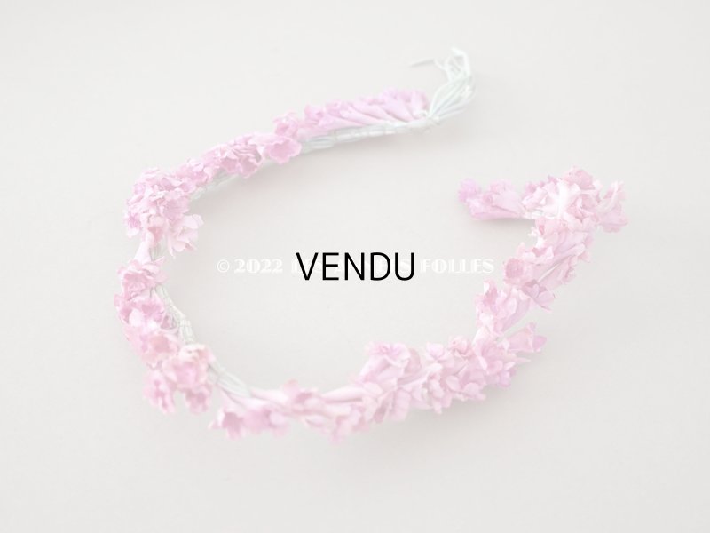 画像3: アンティーク ピンクの布花のガーランド ティアラ 花冠 70cm