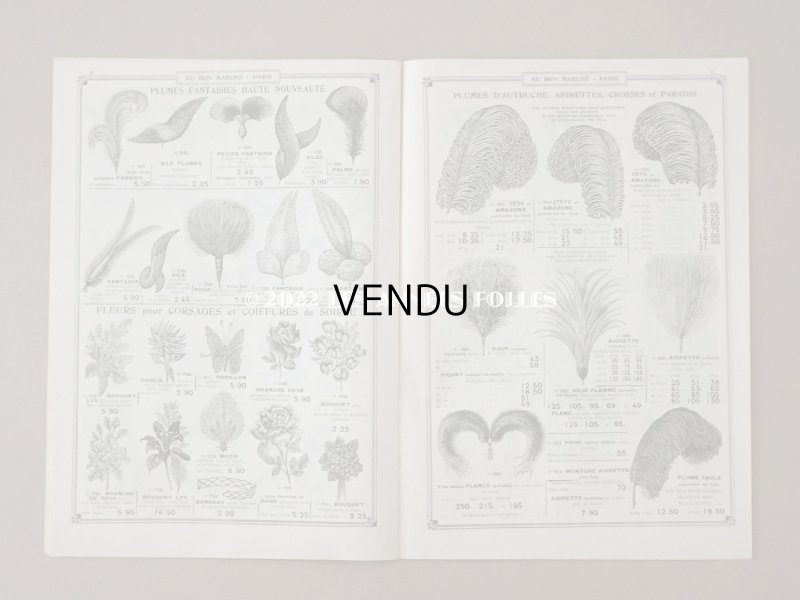 画像9: 1910年代 アンティーク ボンマルシェのカタログ 布花&フェザー&リボン - AU BON MARCHE -