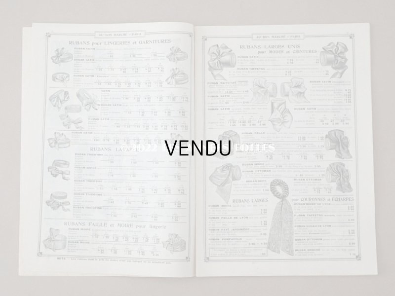 画像5: 1910年代 アンティーク ボンマルシェのカタログ 布花&フェザー&リボン - AU BON MARCHE -