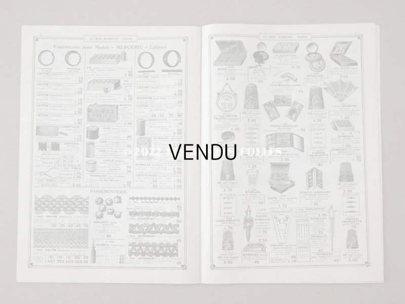 画像12: 1910年代 アンティーク ボンマルシェのカタログ 布花&フェザー&リボン - AU BON MARCHE -