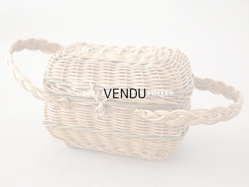 画像3: アンティーク ドール用 パニエ オリーブグリーンのライン入り