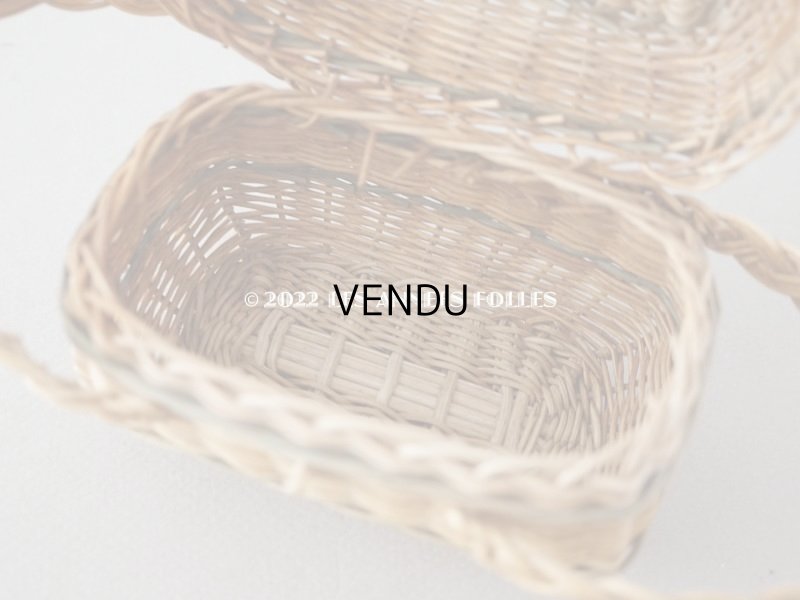 画像12: アンティーク ドール用 パニエ オリーブグリーンのライン入り