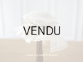 アンティーク ドール用　ボネ　パウダーグリーンのシルクリボン＆手編みのレース