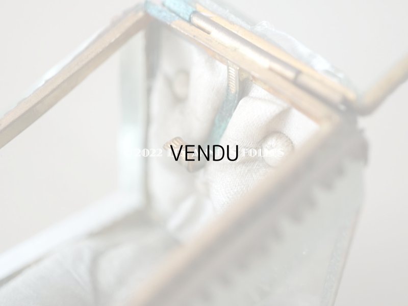 画像12: 19世紀末 アンティーク ジュエリーボックス  グレイッシュブルーのシルク製クッション 懐中時計