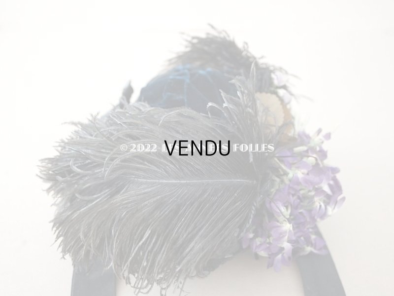 画像11: 19世紀 アンティーク  ベルギーの画家 Félicien Rops 婦人の遺品 菫の布花付き帽子