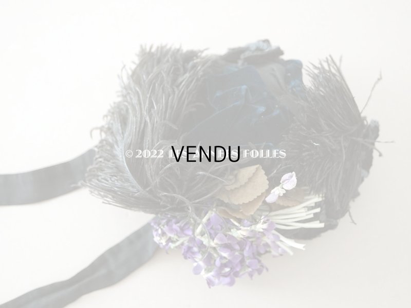 画像7: 19世紀 アンティーク  ベルギーの画家 Félicien Rops 婦人の遺品 菫の布花付き帽子