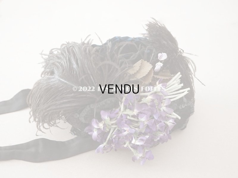 画像6: 19世紀 アンティーク  ベルギーの画家 Félicien Rops 婦人の遺品 菫の布花付き帽子