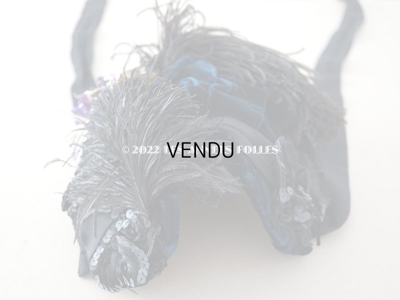 画像12: 19世紀 アンティーク  ベルギーの画家 Félicien Rops 婦人の遺品 菫の布花付き帽子