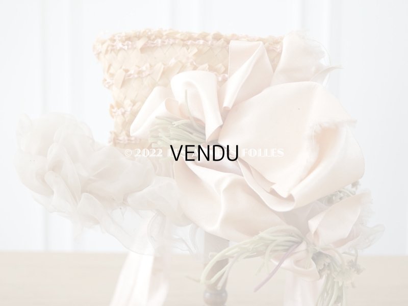 画像7: 19世紀 アンティーク  大きなピンクのリボンが結ばれた 貴婦人の帽子 ボンマルシェ百貨店 -AU BON MARCHE -