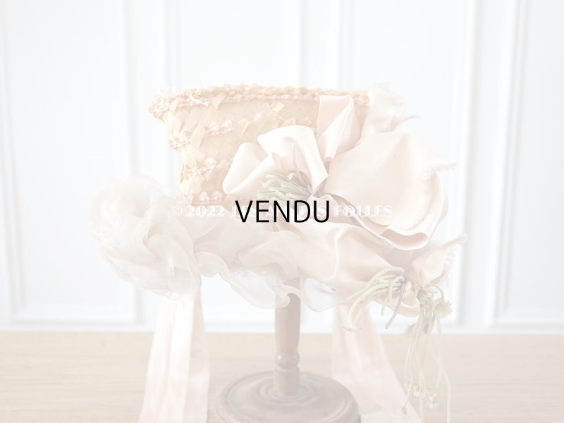 画像3: 19世紀 アンティーク  大きなピンクのリボンが結ばれた 貴婦人の帽子 ボンマルシェ百貨店 -AU BON MARCHE -