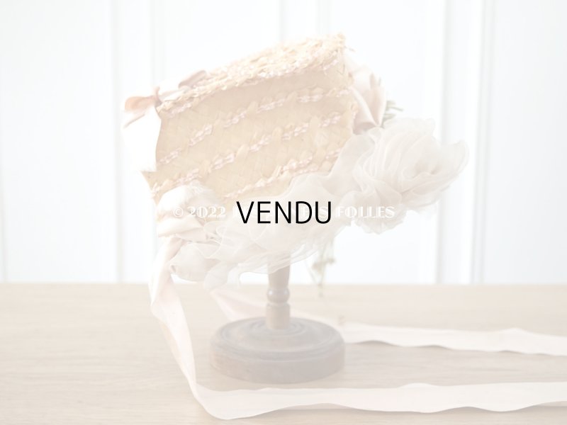 画像4: 19世紀 アンティーク  大きなピンクのリボンが結ばれた 貴婦人の帽子 ボンマルシェ百貨店 -AU BON MARCHE -