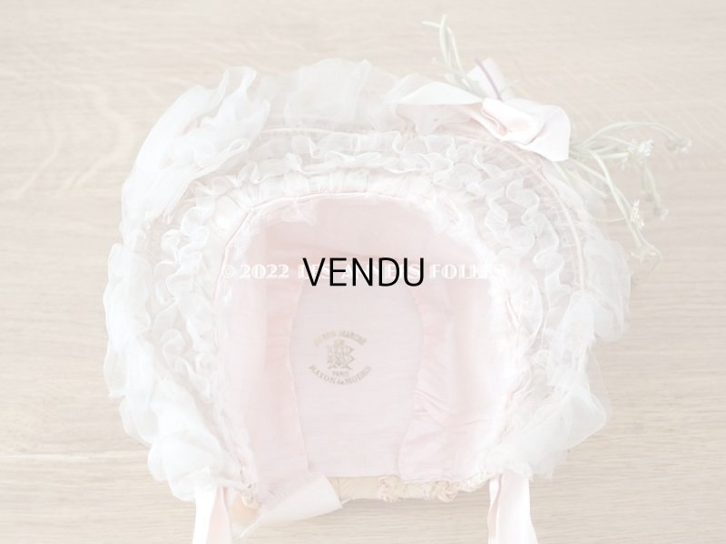 画像14: 19世紀 アンティーク  大きなピンクのリボンが結ばれた 貴婦人の帽子 ボンマルシェ百貨店 -AU BON MARCHE -