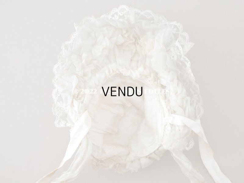 画像11: 19世紀末 アンティーク 小さな女の子の帽子 シルクシフォン&レース