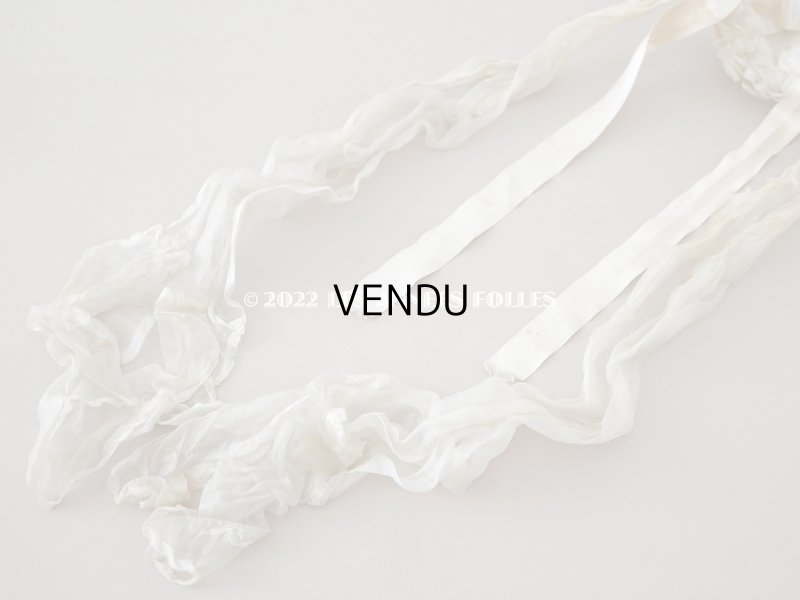 画像15: 19世紀末 アンティーク 小さな女の子の帽子 シルクシフォン&レース