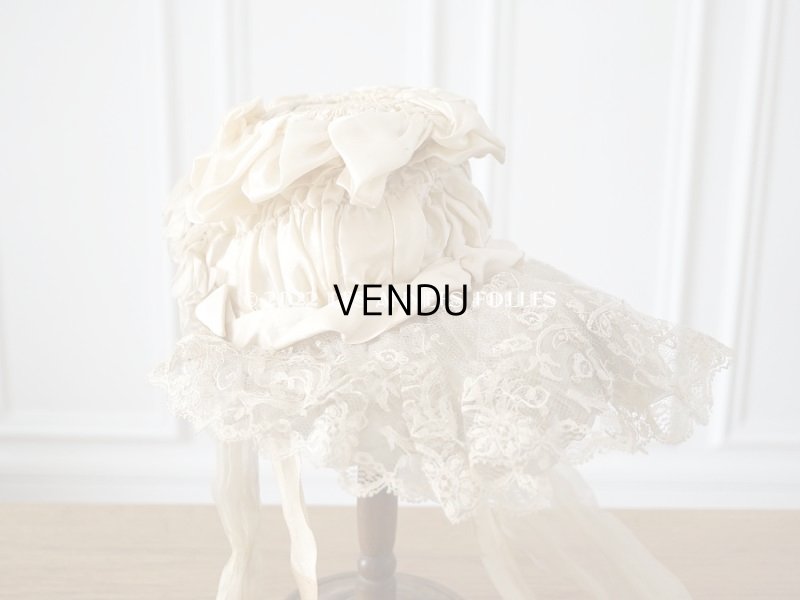 画像4: 19世紀末 アンティーク 小さな女の子の帽子 シルクシフォン&レース