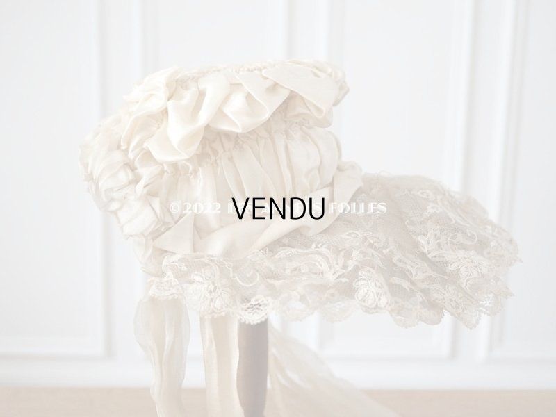 画像5: 19世紀末 アンティーク 小さな女の子の帽子 シルクシフォン&レース