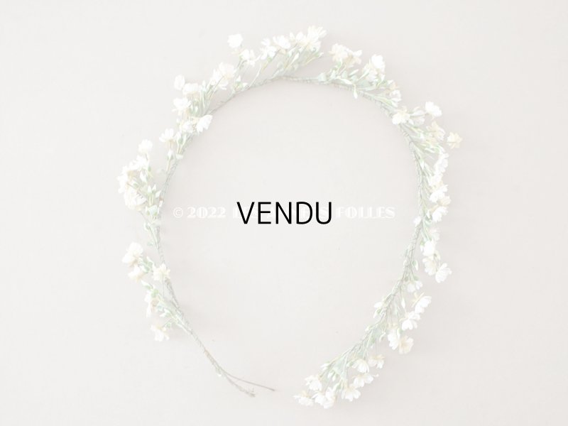 画像4: 19世紀末 アンティーク 白い小さなの布花のティアラ 花冠