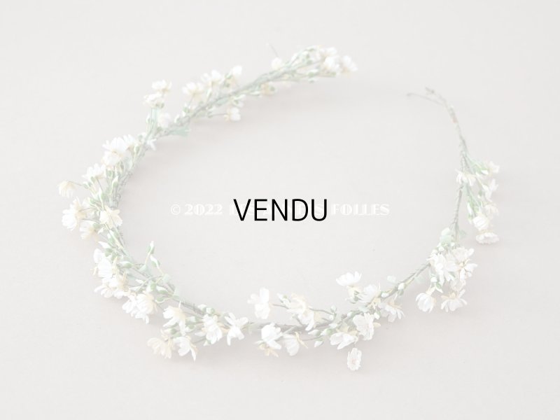 画像3: 19世紀末 アンティーク 白い小さなの布花のティアラ 花冠