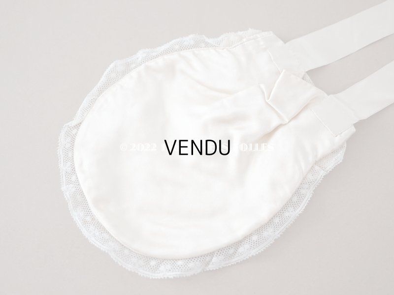 画像11: アンティーク  初聖体のオモニエール 淡いピンクのシルクリボン & 花模様のホワイトワーク(手刺繍)