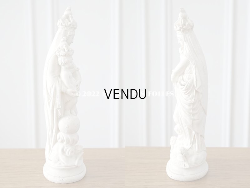 画像4: 1900年代 アンティーク 聖母マリア＆幼いキリストの石膏像