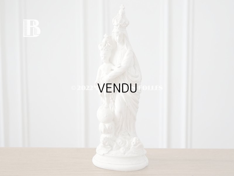 画像10: 1900年代 アンティーク 聖母マリア＆幼いキリストの石膏像