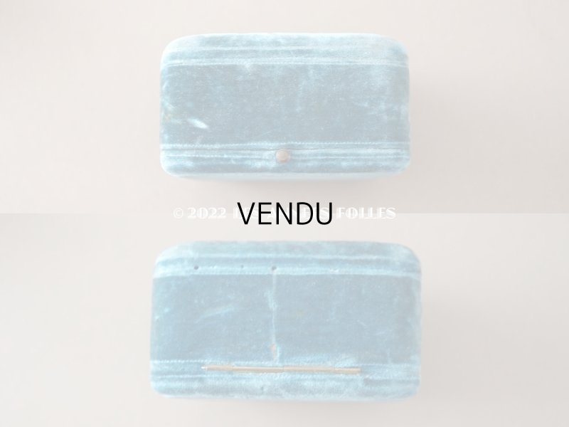 画像9: 19世紀末　アンティーク ブレスレット用 ジュエリーボックス　ブルーのベルベット