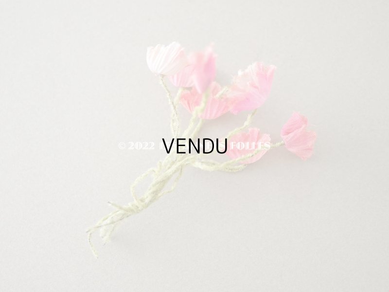 画像3: アンティーク ひなげしの布花のセット ドールハット