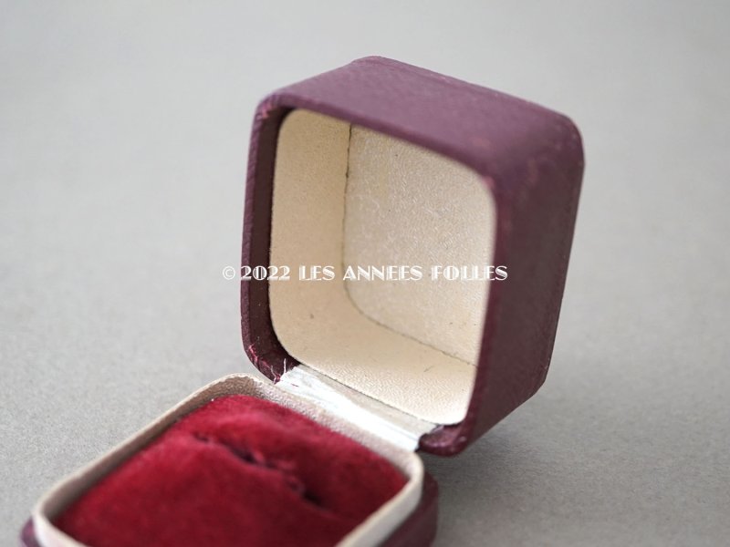 画像7: アンティーク  金彩入り リングボックス ジュエリーボックス ボルドー