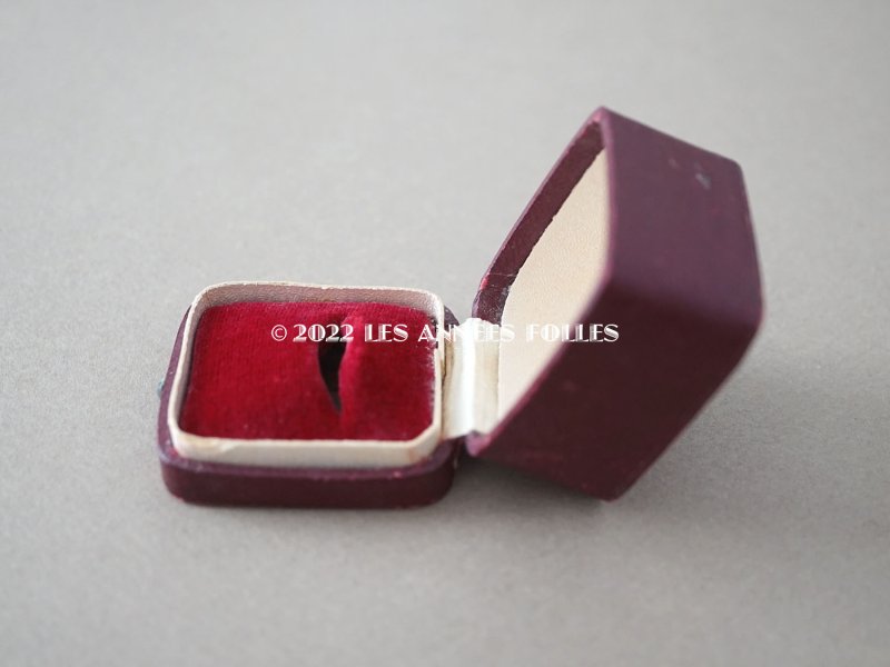 画像8: アンティーク  金彩入り リングボックス ジュエリーボックス ボルドー