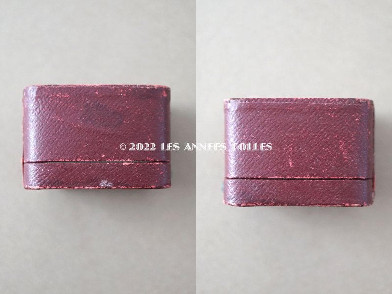 画像4: アンティーク  金彩入り リングボックス ジュエリーボックス ボルドー