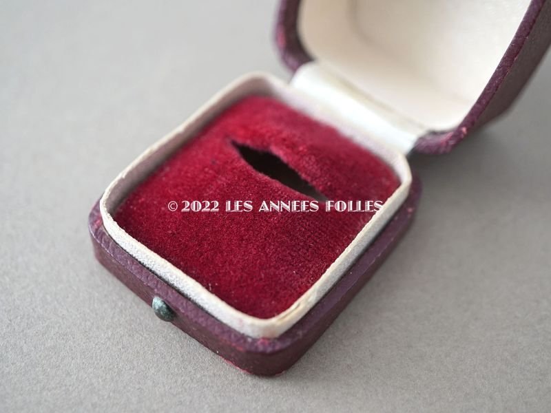 画像6: アンティーク  金彩入り リングボックス ジュエリーボックス ボルドー