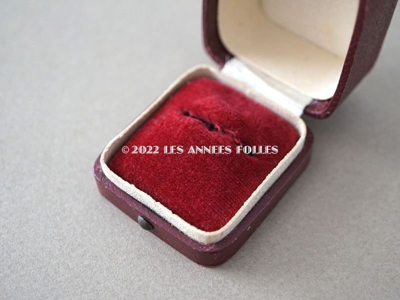 画像6: アンティーク  金彩入り リングボックス ジュエリーボックス ボルドー