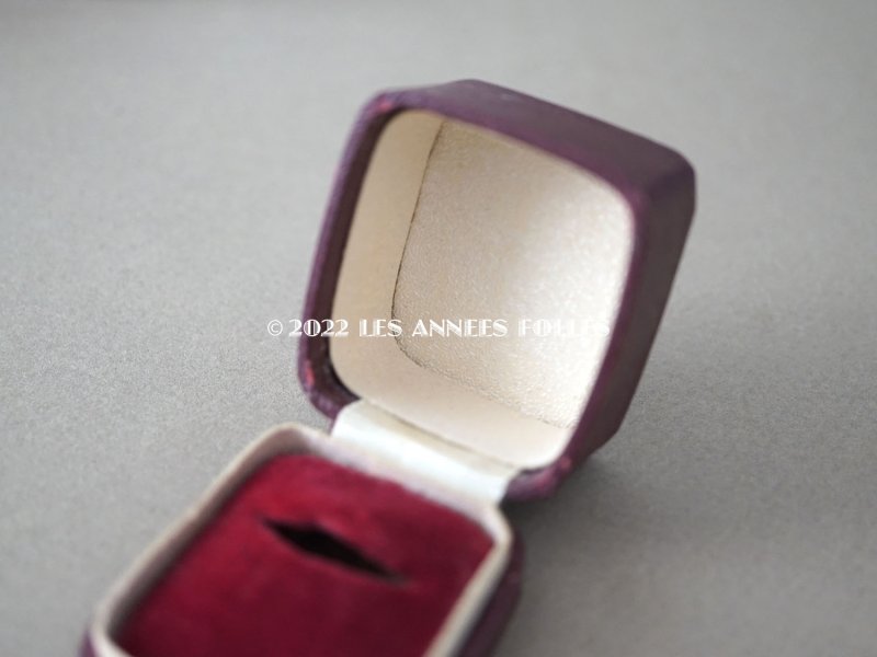 画像7: アンティーク  金彩入り リングボックス ジュエリーボックス ボルドー