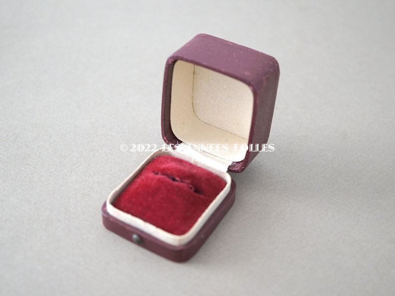 画像5: アンティーク  金彩入り リングボックス ジュエリーボックス ボルドー