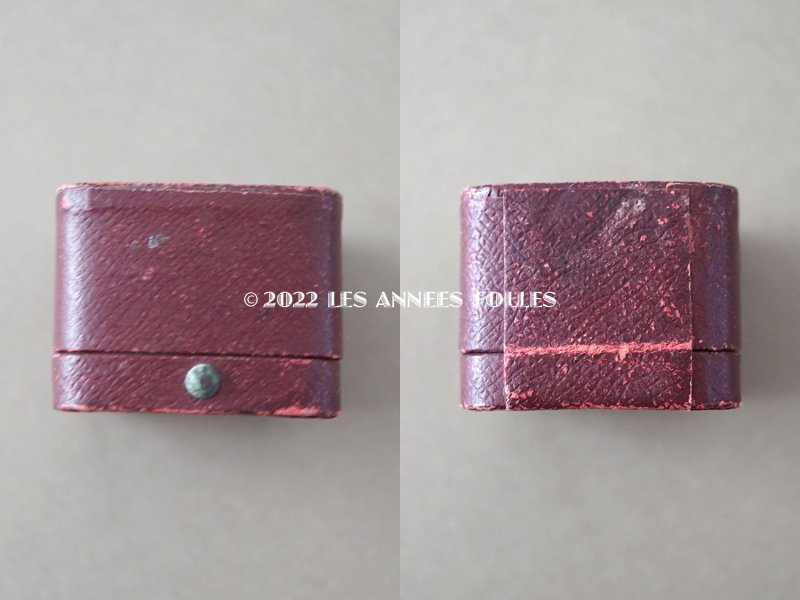 画像3: アンティーク  金彩入り リングボックス ジュエリーボックス ボルドー