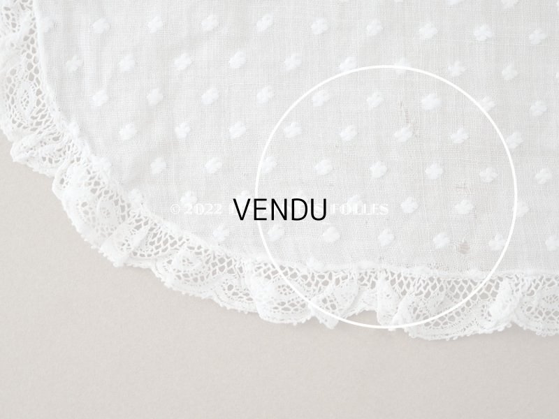 画像6: アンティーク  とても小さな花刺繍入り コットン生地  34.5×46.5cm