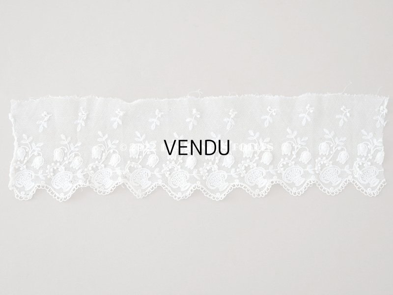 画像7: アンティーク 鈴蘭の刺繍入りレース　エクリュ　104cm