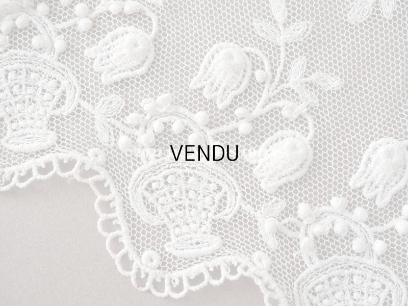 画像6: アンティーク 鈴蘭の刺繍入りレース　エクリュ　104cm