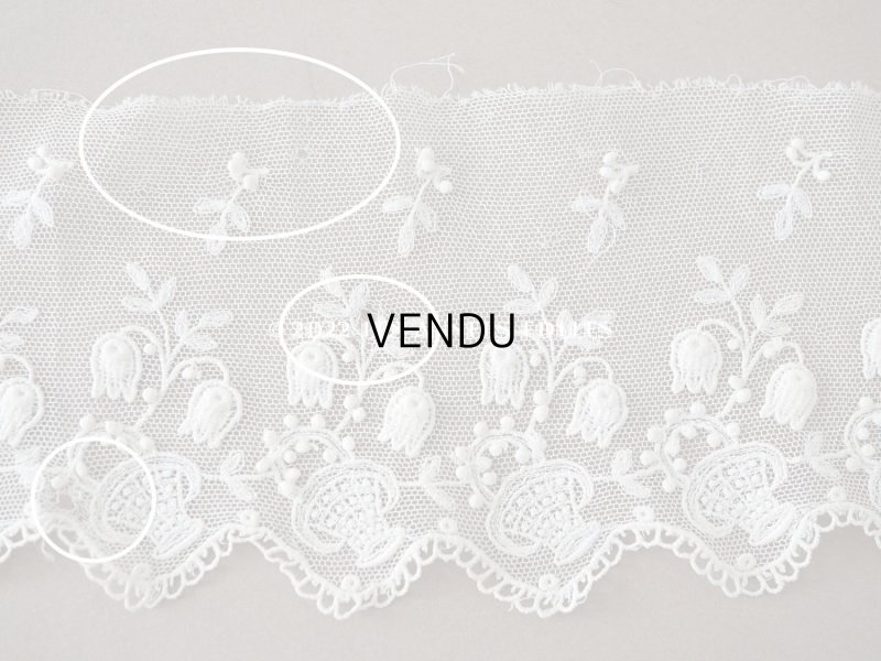 画像9: アンティーク 鈴蘭の刺繍入りレース　エクリュ　104cm