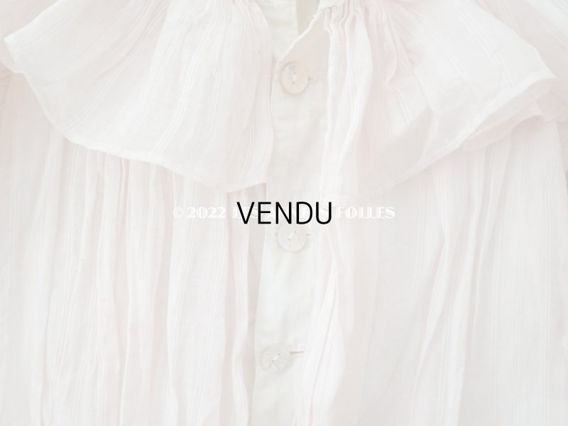 画像13: 1900年頃 アンティーク 小さな女の子のドレス ピンクのストライプ柄 レース付き