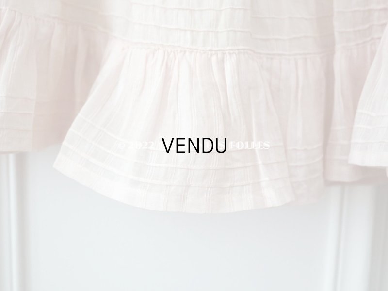 画像9: 1900年頃 アンティーク 小さな女の子のドレス ピンクのストライプ柄 レース付き