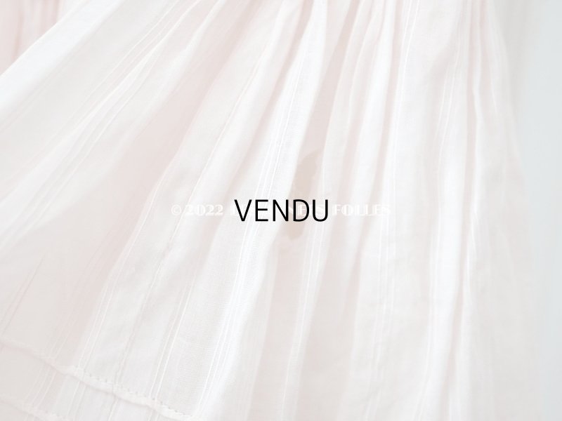 画像14: 1900年頃 アンティーク 小さな女の子のドレス ピンクのストライプ柄 レース付き